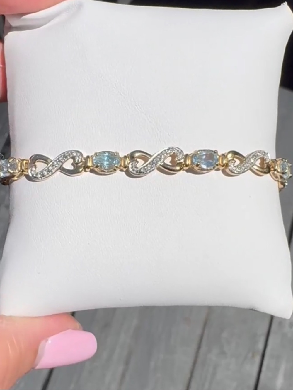 925 Aquamarine Infinity Tennis Bracelet